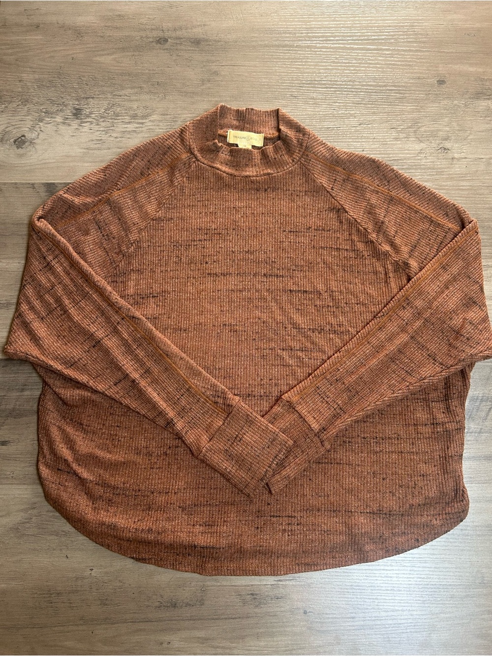 Treasure & Bond Women's Rust Marled Crewneck Sweater